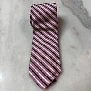 Robert Talbott Pink and Navy Striped Tie